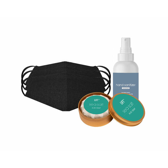 Safety Kit - Mask, Soap & Sanitizer HHPLIFT SEA SALT 3 BLK 