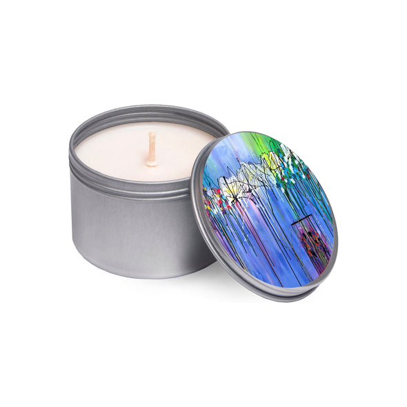 4 oz. White Tea Scented Soy Candle in Tin - "Tulips" by Anna Feneis HHPLIFT 