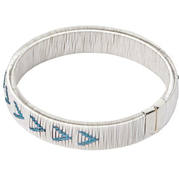 Woven Palm Bracelets - Silver HHPLIFT Silver and Blue 